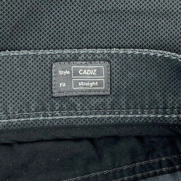 Brax Feel Good Mens Cadiz Pure Straight Leg Black Gray Mini Argyle Pants 34x30 - Picture 8 of 10